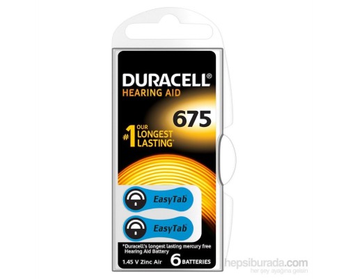 Duracell 675 Numara 6 lı İşitme Cihazı Pili Duracell 675 Numara 6 lı İşitme Cihazı Pili