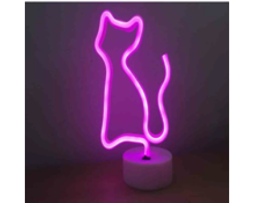 Neon Işıklı Kedi Lamba USB+Pil Neon Işıklı Kedi Lamba USB+Pil