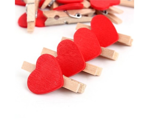 10'lu Kalp Şekilli Ahşap Mandallar 3.5cm (10'lu Set-10 Paket) 10'lu Kalp Şekilli Ahşap Mandallar 3.5cm (10'lu Set-10 Paket)