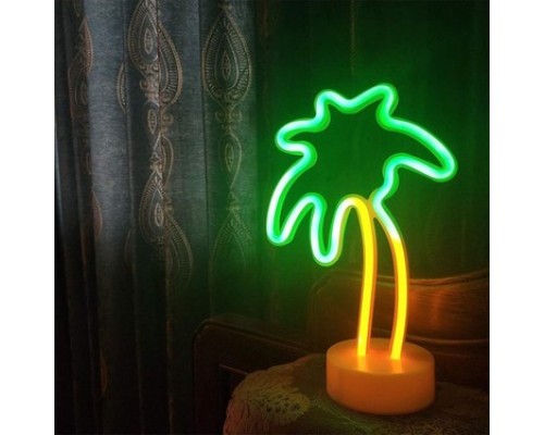 Neon Palmiye Masa Gece Lambası Pil+Usb Neon Palmiye Masa Gece Lambası Pil+Usb