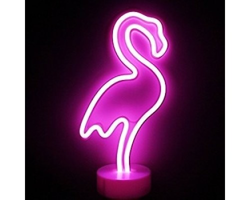 Neon Işıklı Flamingo Masa Gece Lambası USB+Pil Neon Işıklı Flamingo Masa Gece Lambası USB+Pil