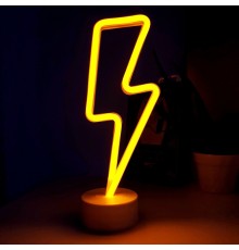 Neon Işıklı Şimşek Lamba USB+Pil