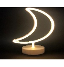 Neon Işıklı Ay Lamba USB+Pil