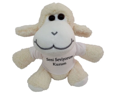 Seni Seviyorum Kuzum Tişörtlü Peluş Kuzu Seni Seviyorum Kuzum Tişörtlü Peluş Kuzu