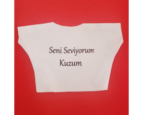 Seni Seviyorum Kuzum Yazılı Oyuncak Peluş Tişörtü Seni Seviyorum Kuzum Yazılı Oyuncak Peluş Tişörtü